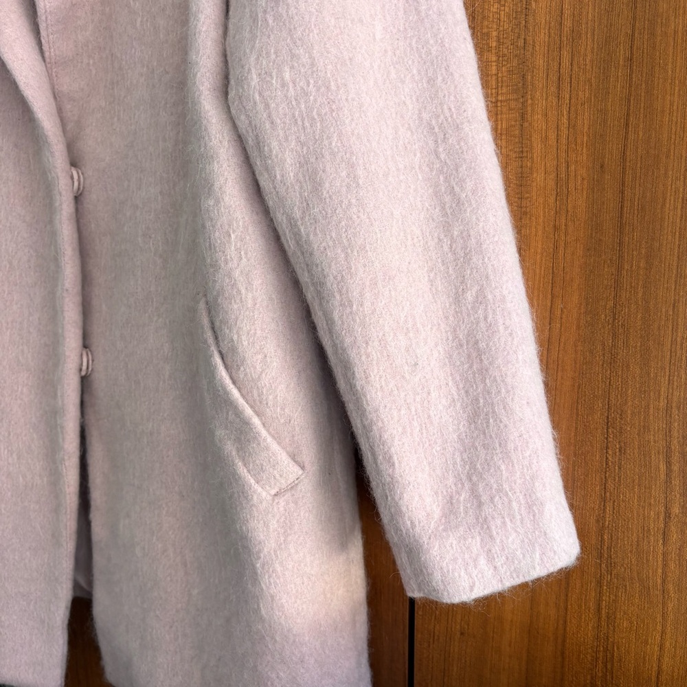 Forever 21 Soft Blush Pink Notch Collar Trench Coat Size L - Picture 6 of 12